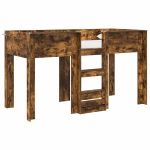 vidaXL Etagenbett f&uuml;r Kinder Ger&auml;ucherte Eiche 75 x 190 cm