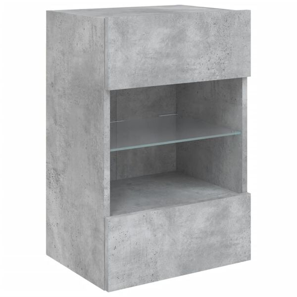vidaXL TV-Wandschrank mit LED-Leuchten Betongrau 40x30x60,5 cm