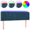 vidaXL LED Kopfteil Dunkelblau 147x16x78/88 cm Samt