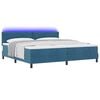 vidaXL LED Boxspringbett mit Matratze Dunkelblau 200 x 200 cm Samt