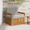 vidaXL Outdoor-Sofagarnitur Massives Akazienholz und Polyester Natur