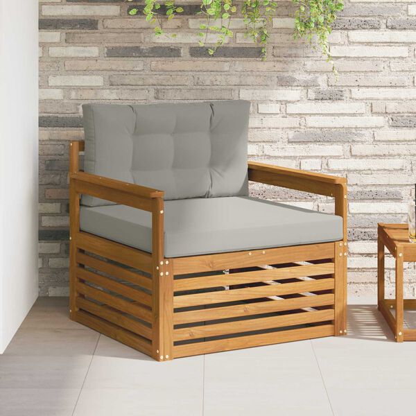 vidaXL Outdoor-Sofagarnitur Massives Akazienholz und Polyester Natur