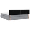 vidaXL Bett mit Stauraum und LED mit LED Hellgrau 200 x 200 cm Stoff