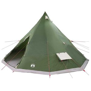 vidaXL Tipi Zelt mit Dach mit Speicher Gr&uuml;n 560 x 560 x 300 cm Taft