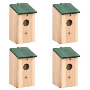 vidaXL Vogelh&auml;user 4 Stk. Holz 12x12x22 cm