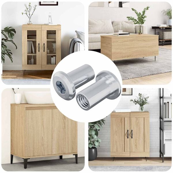 vidaXL Sicherungsmutter 2 pcs Silber M6 x 15 mm Stahl