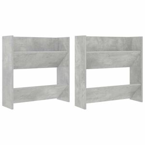 vidaXL Wand-Schuhschr&auml;nke 2 Stk. Betongrau 60x18x60 cm Holzwerkstoff