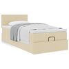 vidaXL Ottoman-Bett mit Matratze Creme 100x200 cm Stoff