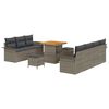 vidaXL Gartensofa-set 10 stk. Grau Poly-Rattan