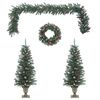 vidaXL 4-tlg. T&uuml;rschmuck-Set f&uuml;r Weihnachten PVC