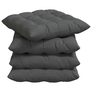 vidaXL Sitzkissen 4 stk. Stoff Dunkelgrau 40 x 40 x 6 cm