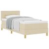 vidaXL Boxspringbett mit Matratze mit Kopfteil Creme 80 x 200 cm Stoff