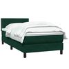 vidaXL Boxspringbett mit Matratze Dunkelgr&uuml;n 90x210 cm Samt