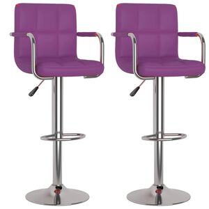 vidaXL Barhocker 2 Stk. Lila Kunstleder