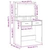 vidaXL Schminktisch Graues Sonoma 79 x 41 x 135 cm Holzwerkstoff