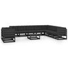 vidaXL 11-tlg. Garten-Lounge-Set mit Kissen Schwarz Kiefer Massivholz