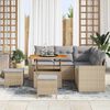vidaXL Gartensofa-set mit Kissen 9 pcs Beige und Hellgrau Poly-Rattan
