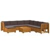 vidaXL Outdoor-Sofagarnitur mit Kissen 9 St&uuml;ck Braun Massivholz Akazie