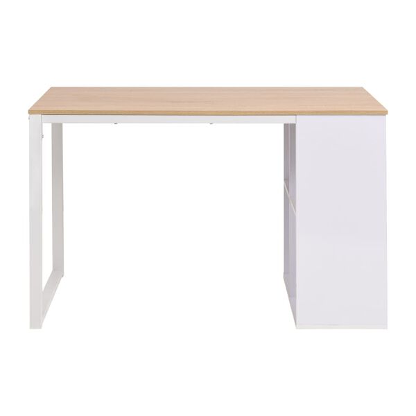 vidaXL Schreibtisch 120&times;60&times;75 cm Eichenbraun und Wei&szlig;