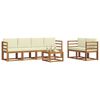 vidaXL Outdoor-Sofagarnitur 7 pcs Natur und Creme Massivholz Akazie