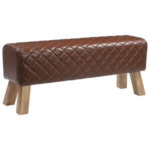 vidaXL Bank 110 x 30 x 45 cm Echtes Leder Diamant-Braun