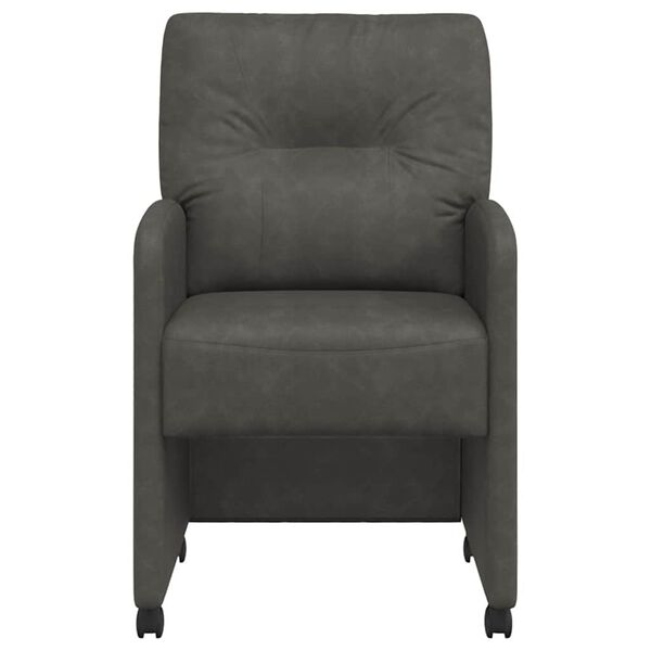 vidaXL Esszimmerst&uuml;hle mit Rollen 2 pcs Schwarz 57 x 67 x 95 cm