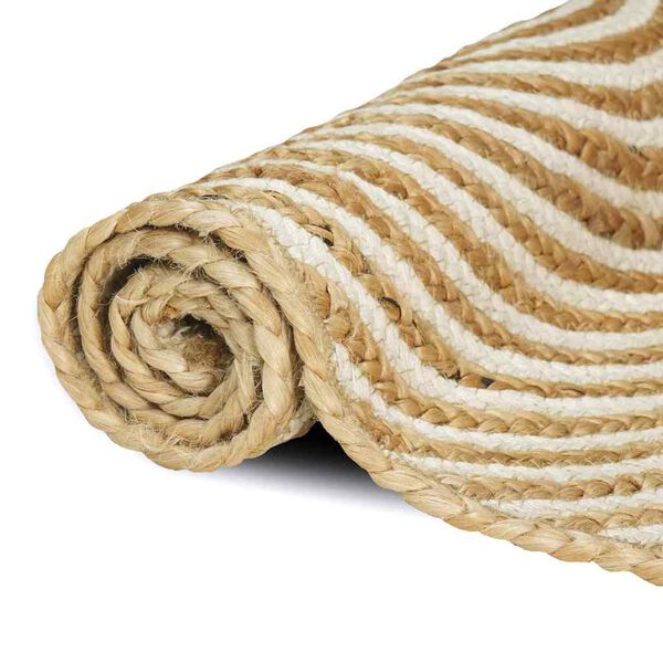 vidaXL Teppich Nat&uuml;rlich und Wei&szlig; 60 x 400 cm Jute
