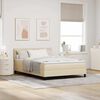 vidaXL Boxspringbett mit Matratze Creme 140 x 200 cm Stoff