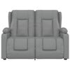 vidaXL 2-Sitzer Massagesessel mit Getr&auml;nkehalter Grau Kunstleder