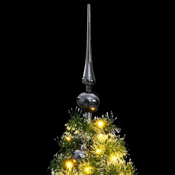 vidaXL K&uuml;nstlicher Weihnachtsbaum Klappbar 150 LEDs & Kugeln 120 cm