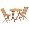 vidaXL 3-teiliges klappbares Garten Bistro Set Natur Massivholz Teak