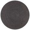 vidaXL Teppich Handgefertigt Jute Rund 120 cm Dunkelgrau