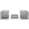 vidaXL 5-tlg. Garten-Lounge-Set Grau Massivholz Kiefer