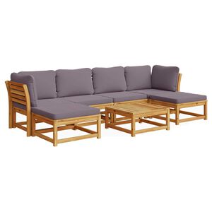 vidaXL 7-tlg. Garten-Lounge-Set mit Kissen Massivholz Akazie