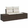 vidaXL Garten-Sofa-Set mit Kissen 8 pcs Braun und Creme Poly-Rattan