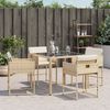 vidaXL Gartenstühle mit Kissen 4 Stk. Beige Poly Rattan