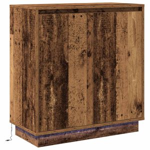 vidaXL LED-Sideboard mit Regal Altholz 71 x 34,5 x 75 cm Holzwerkstoff