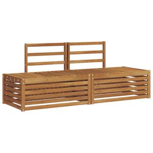 vidaXL Outdoor-Sofagarnitur 2 St&uuml;ck Natur 182,5 x 63 x 73 cm