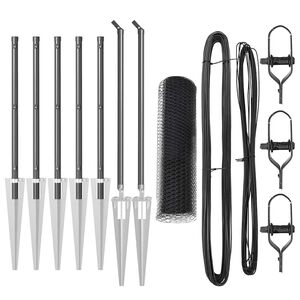 vidaXL Zaunpfosten Grau 10 x 0,4 m (13 mm Mesh) Stahl und PVC