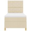 vidaXL LED Boxspringbett mit Matratze Creme 100 x 200 cm Stoff