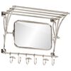 vidaXL Wandgarderobe mit Kleiderhaken & Spiegel Aluminium