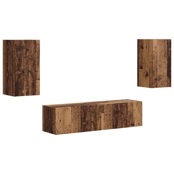 vidaXL TV-Schrankset 4 pcs Altholz Holzwerkstoff