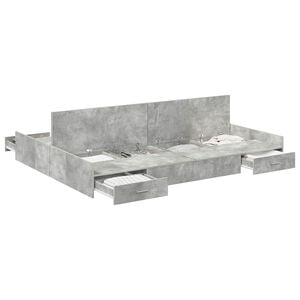 vidaXL Aufbewahrungsbettgestell Beton Grau 150 x 200 cm Holzwerkstoff
