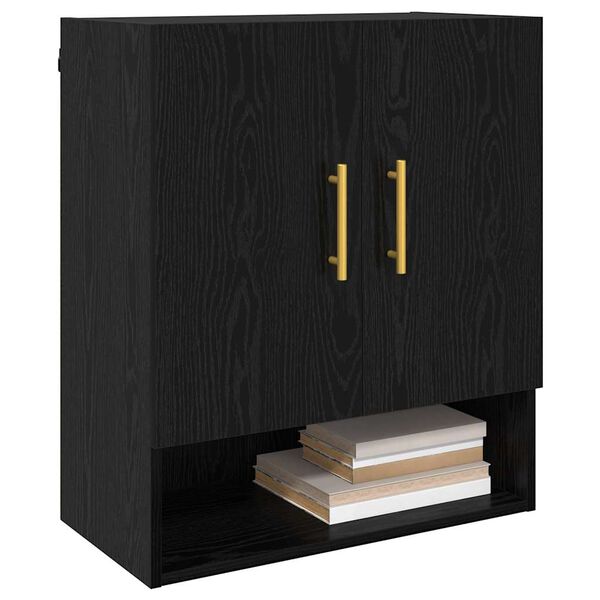 vidaXL Wandschrank Schwarz Eichen-Optik 60 x 31 x 70 cm Holzwerkstoff