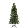 vidaXL K&uuml;nstlicher Weihnachtsbaum mit 300 LEDs Gr&uuml;n 240 cm PE und PVC