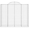 vidaXL Gabionen mit Hochbogen 14Stk. 200x50x160/180cm Verzinktes Eisen