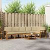 vidaXL Outdoor-Sofagarnitur mit Kissen 7 pcs Natur und Beige
