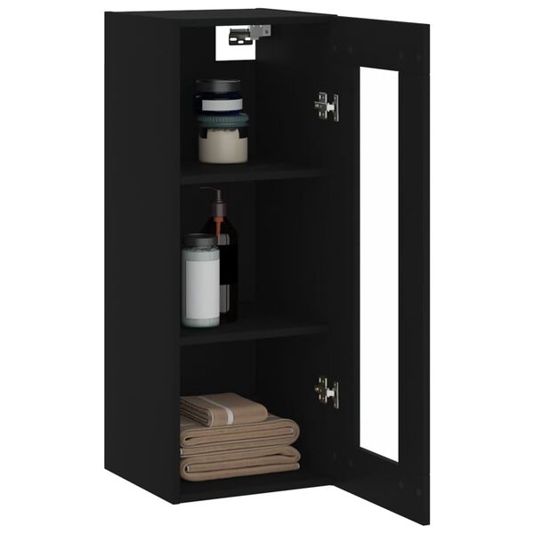 vidaXL Wandschrank Schwarz 34,5x34x90 cm