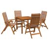 vidaXL 5-teiliges Garten-Esszimmer-Set Natur Massivholz Akazie