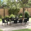 vidaXL Garten Essgruppe 9 pcs Schwarz und Grau PE-Rattan